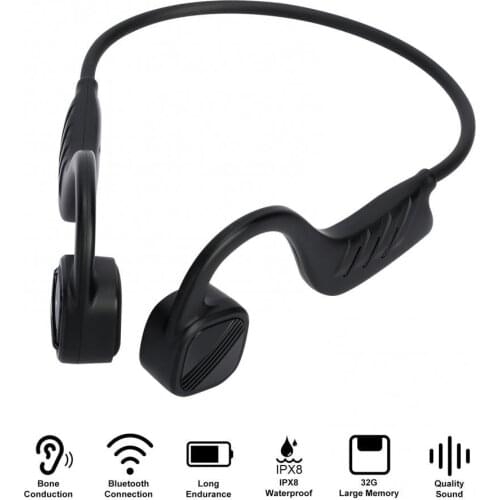 Bone Conduction Headphones Wireless Bluetooth Sports Lightweight IPX8 Waterproof Headset with Mic for Running Cycling Swimming