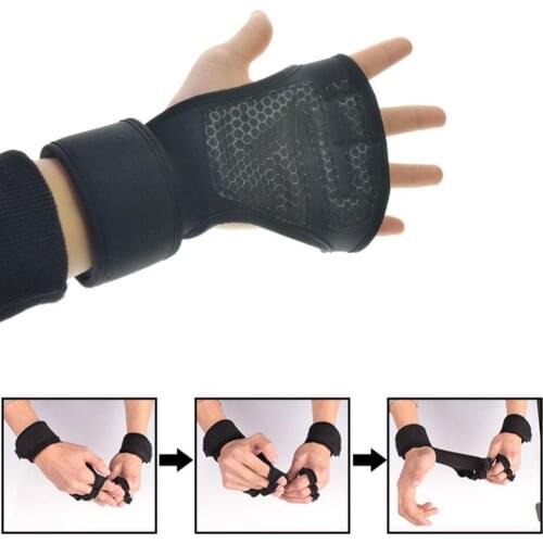 Half Finger Anti-skid Glove with Wrist Wrap Men Women Gym Fitness Weightlifting Training Non-slip