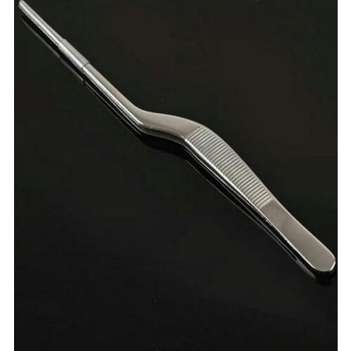5pcs/set 14cm to 30cm Thicken Stainless steel Spear Shaped Curved, Lanciform tweezers For Tissue Culture Lab Tool