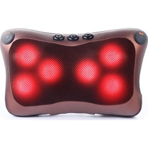 Shiatsu Massage Pillow Infrared Heating Neck Shoulder Back Body Massager Device Cervical Health Care Massageador
