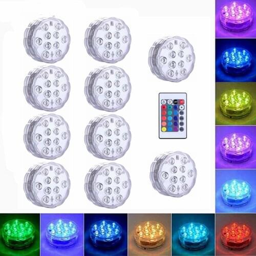 LED RGB 16 Colors Swimming Pool Light Diving Lamp Underwater Night Remote Control IP68 Waterpoor for Fountain Fishing illumine