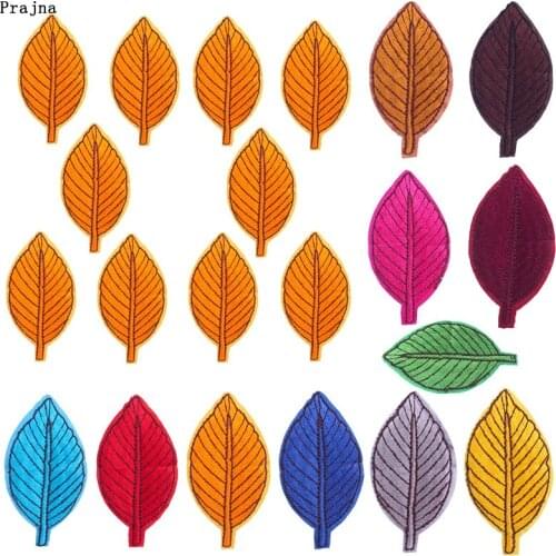 Prajna 10PCS Fashion Leaf Patches Embroidered Patches For Clothing Applique DIY Iron On Wholesale Cheap Patches For Clothes Kids