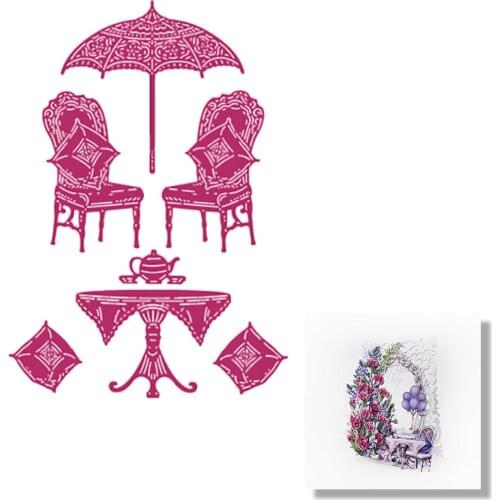 Table For Two Metal Cutting Dies Scrapbook Diary Decoration Stencil Embossing Template DIY Greeting Card Handmade 2021 NEW