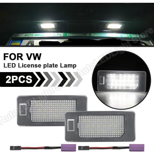 For VW Golf Mk6 Mk7 Plus Touareg Mk2 Touran Passat B6 B7 Tiguan Jetta Audi A1 A3 A4 A7 Q7 Q3 LED License Number Plate Lamp Light