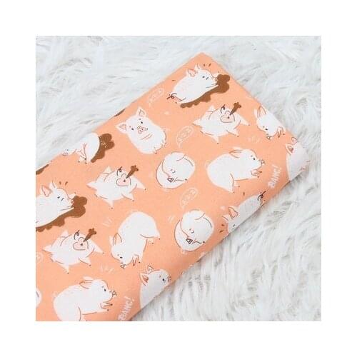 45*110cm Plain Digital Cotton Fabric Cute Pig Printing Sewing Quilting Fabrics Basic Quality For Patchwork Needlework DIY