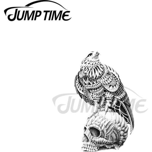 Jump Time 13 x 7.2cm For Red-Tail Skull Waterproof Car Stickers Personality Creative Decal Bumper Windows Decoration