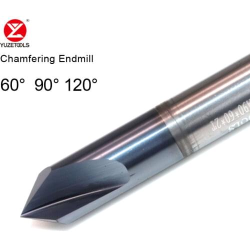 YUZETOOLS HRC55 4MM 5MM 6MM 8MM 10MM 90 Degree Spot Drill Bit for Machining Hole Drill Chamfering Tools Solid Tungsten Carbide