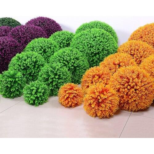 Green Grass Ball Artificial Plant Milan Grass Ball Plastic Boxwood Ball Eucalyptus Ball Wedding Party Outdoor Decoration