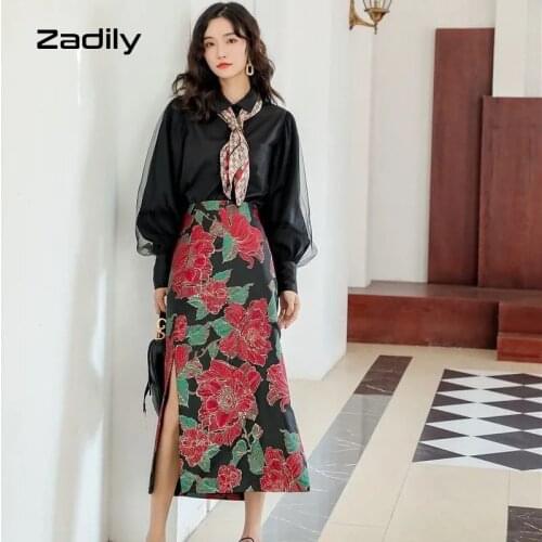 Zadily 2021 Autumn Puff Long Sleeve Women Cotton Work Shirt Vintage Gauze Solid Color Double layer Blouse Button Female Clothing