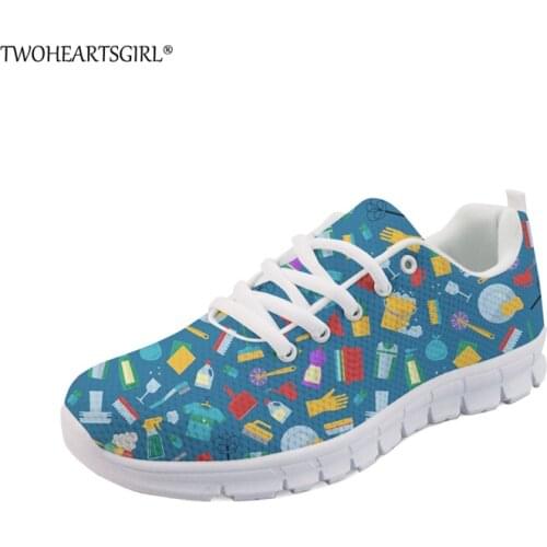 Twoheartsgirl 2019 Household Equipment Breathable Mesh Shoes Woman Casual Shoes Women Sneakers Ladies Lace up Walking Shoes