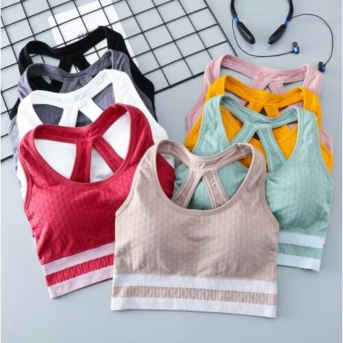 Women Seamless Yoga Fitness No Steel Ring Underwear Wrapped Chest Slim Beauty Back Cross Sports Bra Tube Top Female Bralette I36