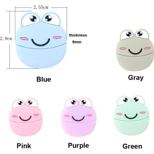 1-5PCS Silicone Baby Animal Beads Teether Little Frog Cute DIY Pacifier Clip Necklace Pendent Bracelet Infant Nursing Shower Gif
