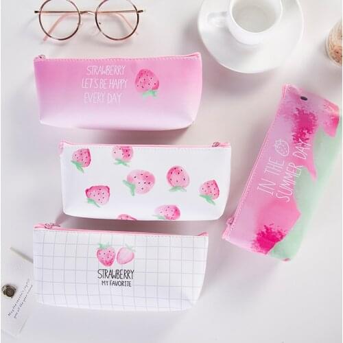 1Pc Kawaii Pu Pencil Case Pineapple Gift Estuches School Pencil Box Pencilcase Pencil Bag School Supplies Stationery