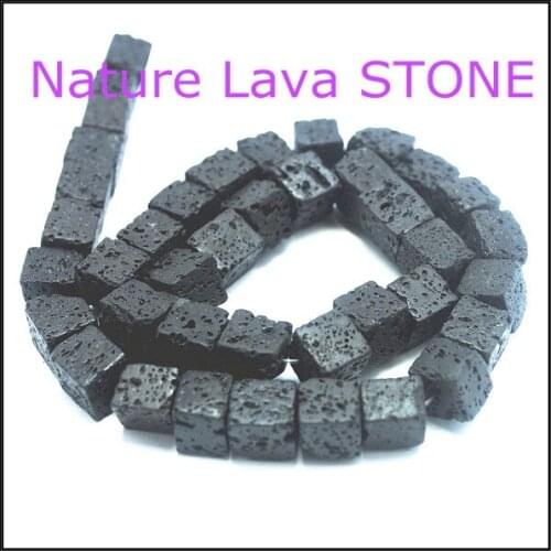 Nature lava stone volcano beads black lava stone beads top fashion jewelry accessories cubic square shapes