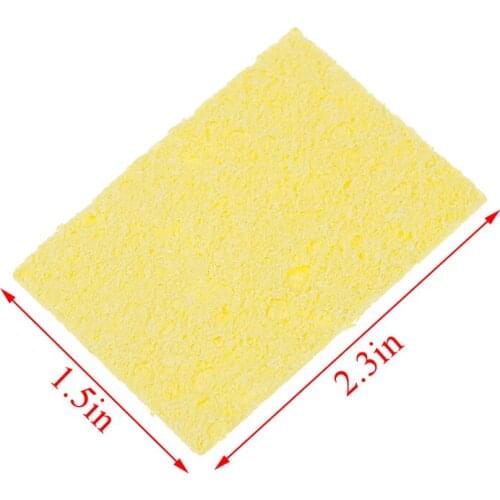 5pcs/lot 2.3*1.5in Soldering Iron Solder Tip Welding Cleaning Sponge Pads Hand Tool Blue And Yellow Color Random