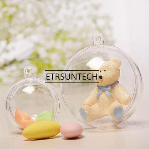 500pcs 5cm/8cm/10cm beauty transparent hanging christmas ball baubles clear plastic christmas ornaments