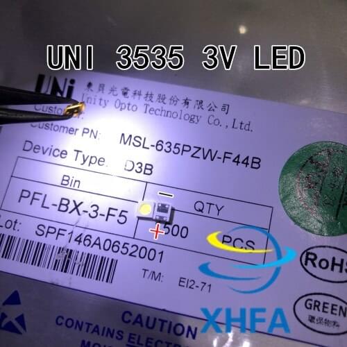 500PCS UNI LED Backlight High Power LED 1W 3537 3535 90LM 3v Cool white LCD Backlight for TV TV Application