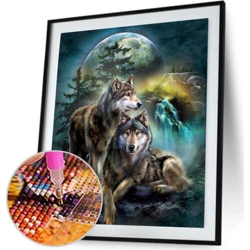 5D Diy Diamond Painting Kits Wolf Animals Full Art Home Decor Drawings Cross Ctitch Diamond Mosaic Embroidery Creative Gift