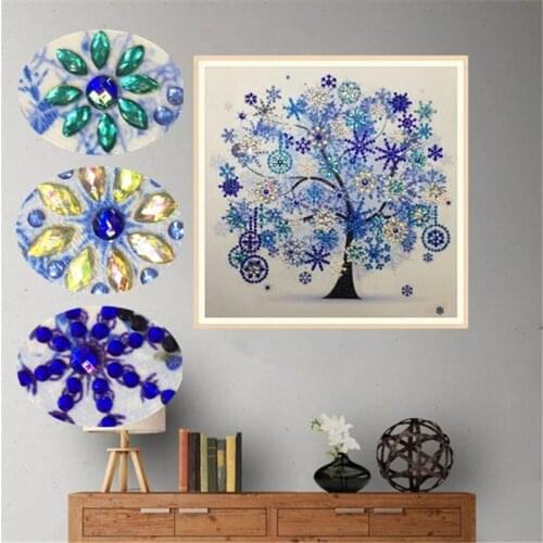Diamond Embroidery Winter Flower Tree Special Shaped Diamond Painting Needlework Rhinestone 5d Drill DIY Crystal Painting