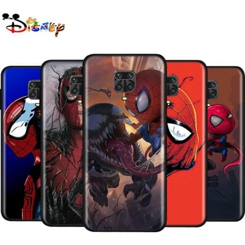 Silicone Soft Cover Venom and Spiderman For Xiaomi Redmi Note 10S 10 9 9S 9T 8T 8 7 6 5 Pro Max 5A 4X 4 5G Black Phone Case