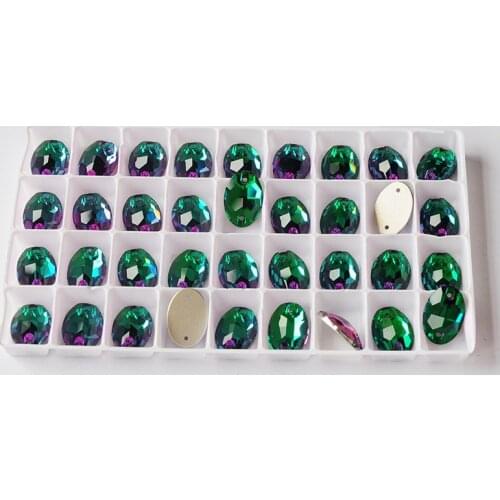 CTPA3bl 3210 Oval Glass Strass Emerald Sew On Rhinestones Flatback Crystal Stones Clothes Jewelry Garment Sewing Rhinestone