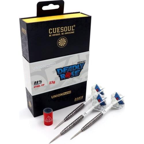 CUESOUL John 'DEADLY ROSE' Michael 23g 90% Tungsten Steel Tip Dart Set,frosted surface finished