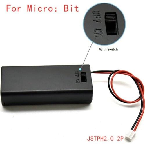 Micro Bit Battery Holder Case Cover Shell W/Switch+JST PH2.0 2P Conntector For Micro:bit Educational Tool