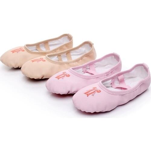 Childrens Ballet Shoes PU Cat Claw Shoes Practice Yoga Dance Shoes For Girls Kids 2 Color wholesale B39