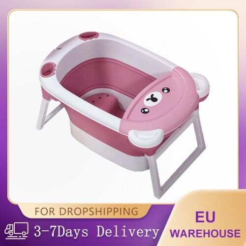 Baby Swim Tubs Baby Bathtub Children Swimming Bucket Bath Body Washing Portable Bathroom Basket Foldable Non-Slip Tub Foot Bath