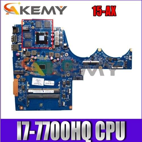 For HP TPN-Q173 15-AX DAG35GMB8D0 914774-601 SR32Q I7-7700HQ 216-0896088 DDR4 Notebook motherboard Mainboard full test 100% work