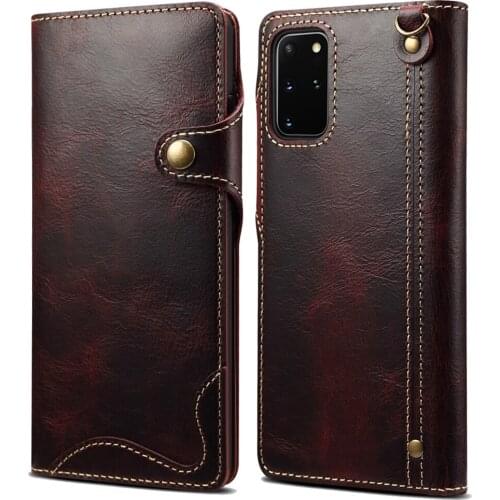 For Samsung Galaxy Note 20 5G 10 Ultra S20 Plus S10 Case Genuine Leather Card Slot Wallet Flip Cover Stand Holder Fundas Lanyard