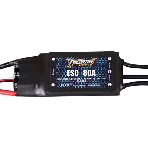 FMS Predator 80A Brushless ESC Electronic Speed Controller Upgraded 5V 5A Switch Mode XT60 For FPV RC Airplane Spare Part