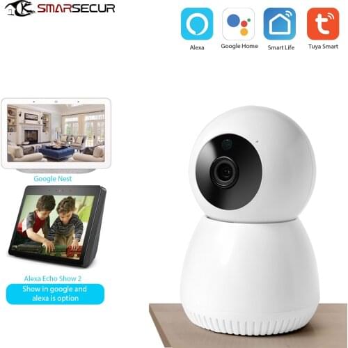 2.0MP WiFi IP Camera Smart Home Two Way Audio Security CCTV Camera Tuya App Voice Control Baby Monitor Work With Google/Alexa
