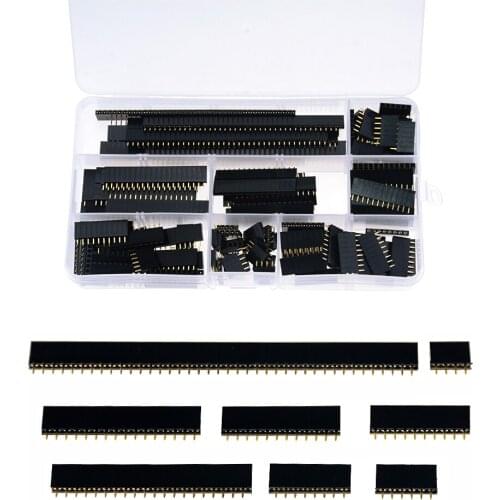 120PCS/Box 2.54mm Single Row Pin Socket Female Header Connector 2/3/4/5/6/7/8/9/10/12/20/40Pin PCB Board Combination Kit