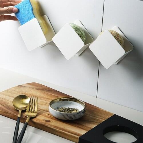 Punch Free Kitchen Stand for Sponge Drainer Sink Organizer In The Holder Door Bathroom Accessories Ware Drying Storage Container