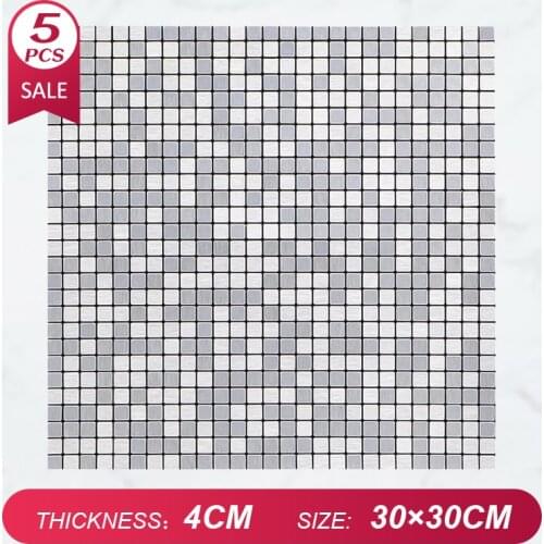 Metal Self-adhesive Mosaic Wall Stickers Home Decor Wallpaper Panel for Kitchen Bathroom Bedroom Living Room Waterproof 1/5PCS