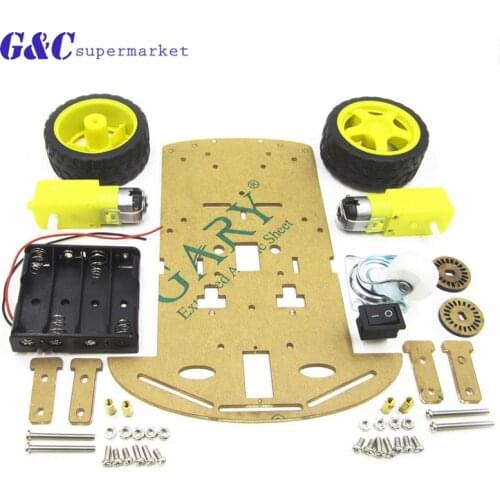 Motor Smart Robot Car Chassis Kit Speed Encoder Battery Box 2WD For Arduino Kit