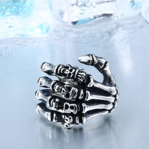 Beier 316L stainless steel Finger bones mens ring punk skull party high quality jewelry free shipping LLBR8-328R