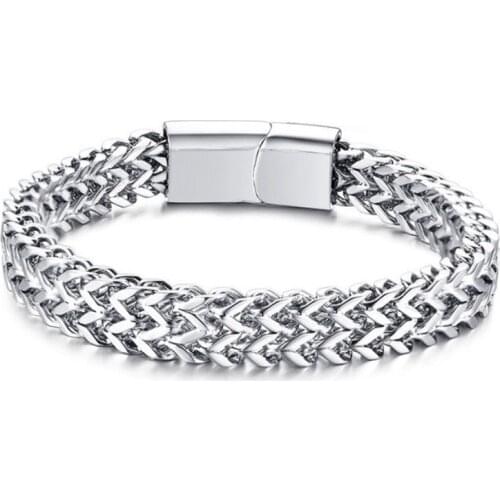 Fashion charm mens high quality metal braided retro motorcycle chain bracelet gift first choice