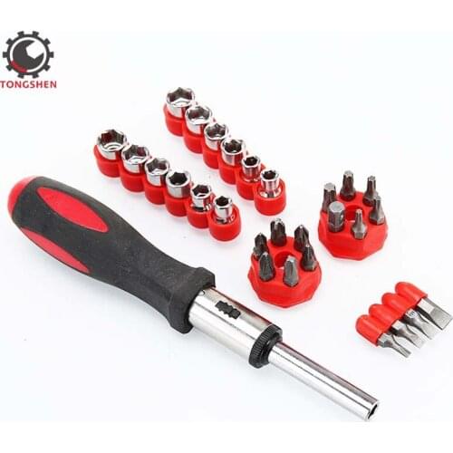 28pcs Ratcheting Screwdriver Set Ratchet Driver Bit And Socket Set Ratcheting Multi-bit Screwdriver For Homeowner Mechanic