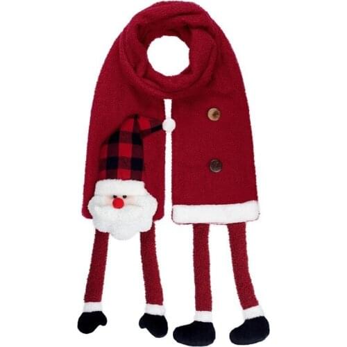 2021 New Santa Soft Cashmere Feel Scarf Red Long Scarves Winter Unisex Shawls for Holiday Decorations Christmas Gifts