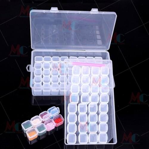 New 84 grid diamond painting tool accessories storage box rhinestone beads transparent container jewelry box medicine box