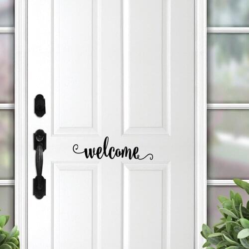 NEW welcome Text Wall Decal Sticker Home Decoration Vinyl Mural Wallpaper For Door Decor Bedroom Art Stickers vinilo pared