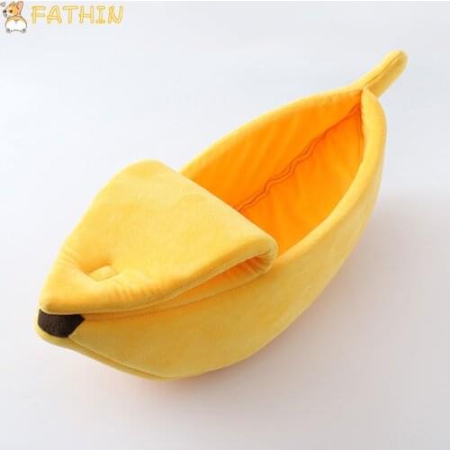 FATHIN Creative Banana Kennel Removable Cover Dog Beds for Small Large Pet Dogs S/M/L/XL
