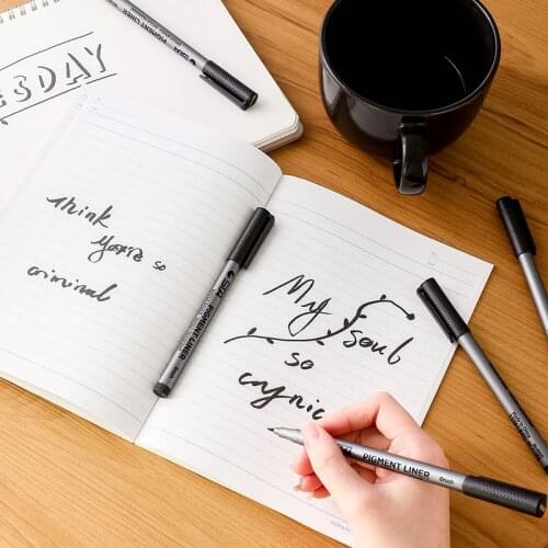 1pcs STA Soft Brush Pen Black Color Pigment Liner Water Resistant Art Marker for Drawing Lettering Calligraphy DIY School 6986