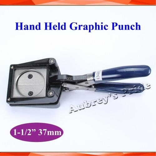 NEW Hand Held Manual Round 1-1/2" 37mm Actual Cutting 48.5MM Paper Graphic Punch Die Cutter for Pro Button Maker