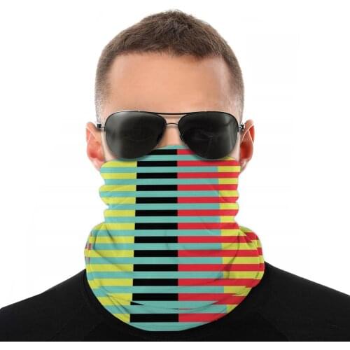 Geometric Pattern Stripes Scarves Half Face Mask Men Women Fashion Tube Mask Neck Bandana Windproof Headwear Biking Hiking