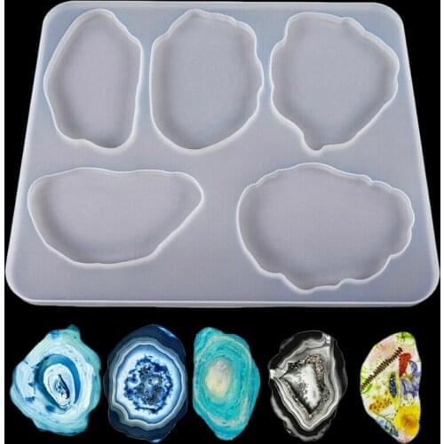 Silicone Agate Coaster Mold DIY Resin Casting Mold Making Epoxy Mould Craft Clay Tool 30.2*24.7cm