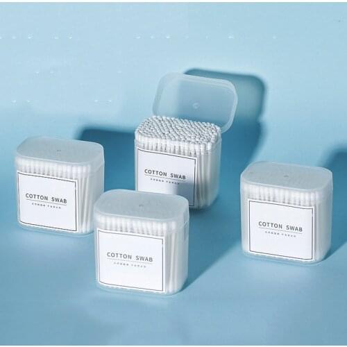 100/200 Pcs/Box Double Head Baby Cotton Swab Lint Free Paper Sticks Disposable Cotton Buds Soft Kids Nose Ears Clean Stick