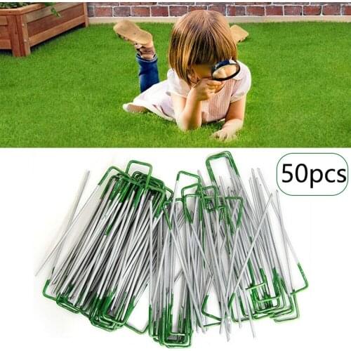 20pcs Synthetic Grass Turf Pins U Fastening Lawn Tent Pegs Mat For Fixing Greenhouses Insect Nets 3mm*30mm*150mm NEW